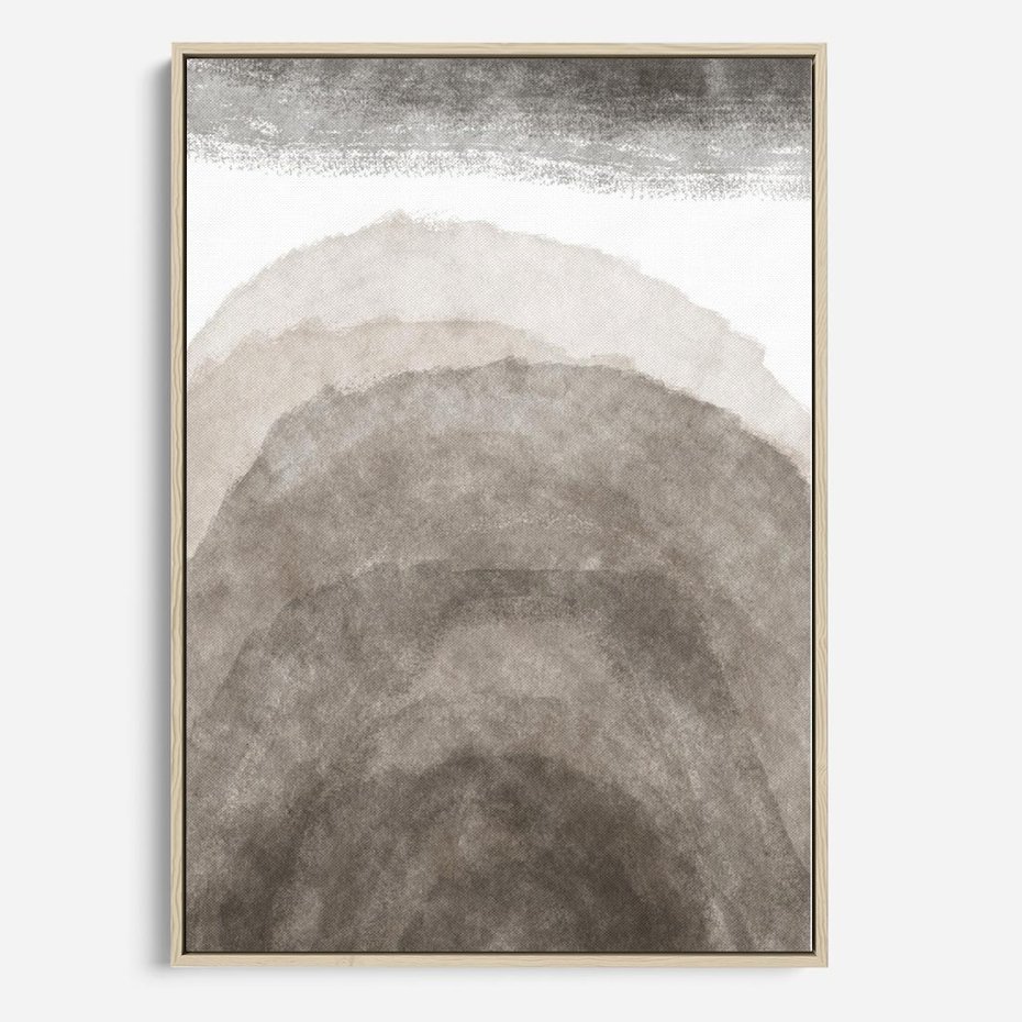 Obraz w ramie 50x70 - Przenikające Kształty - rozmyte cienie, abstrakcja - rama drewno