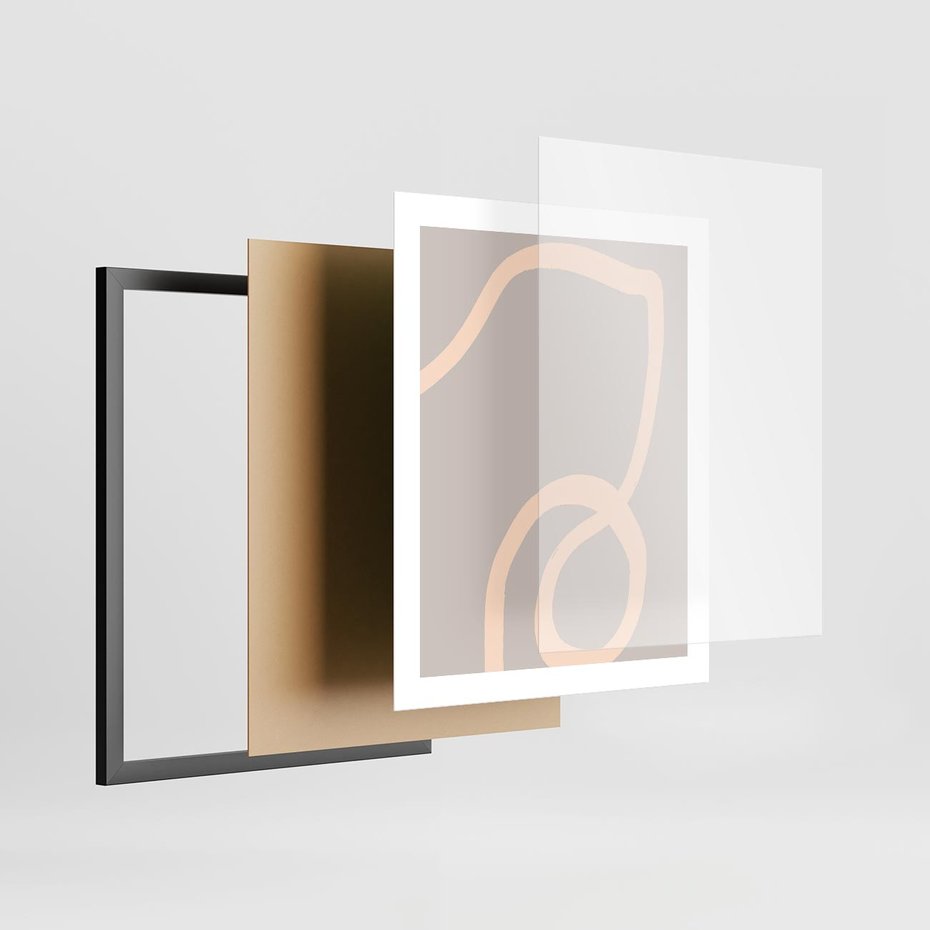 Plakat w ramie 40x50 - Wystylizowana Rewolucja - minimalistyczny obraz, nowoczesny - rama czarna