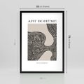 Plakat w ramie 50x70 - Wewnętrzne Zagadki Kształtów - sztuka minimalizmu, biało czarna rycina - rama czarna