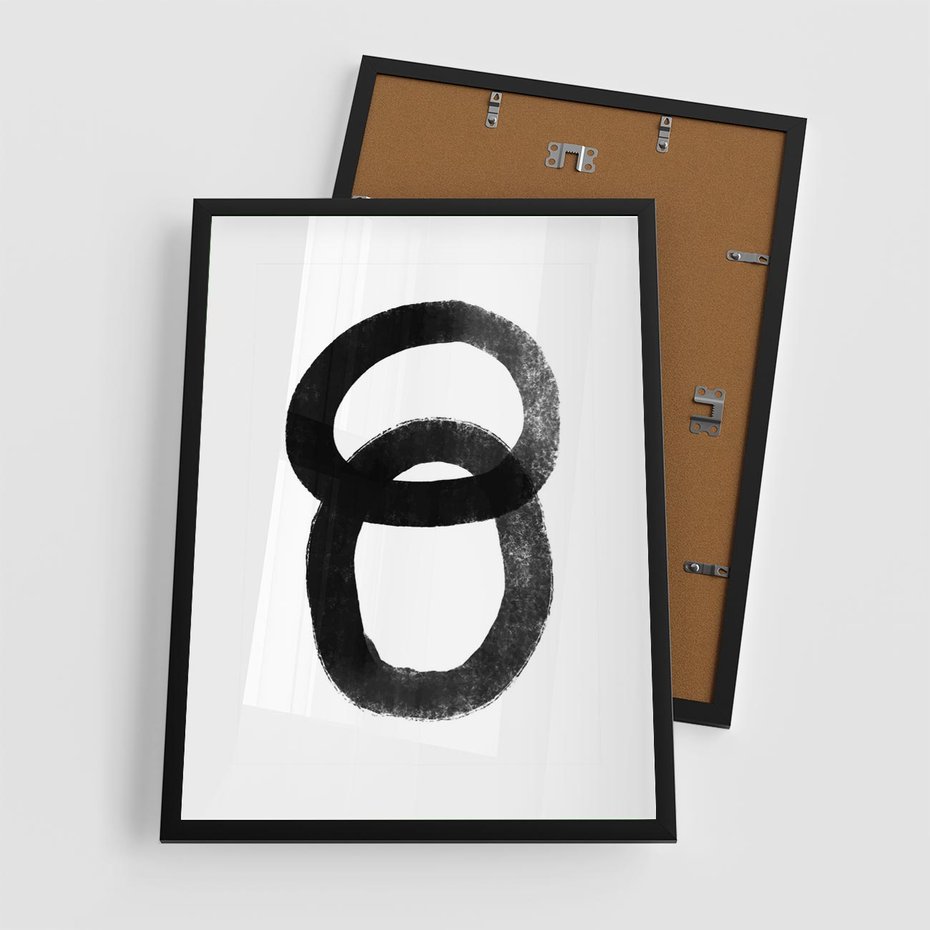 Plakat w ramie 50x70 - Kształtując Granice - abstrakcja, minimalizm - rama czarna