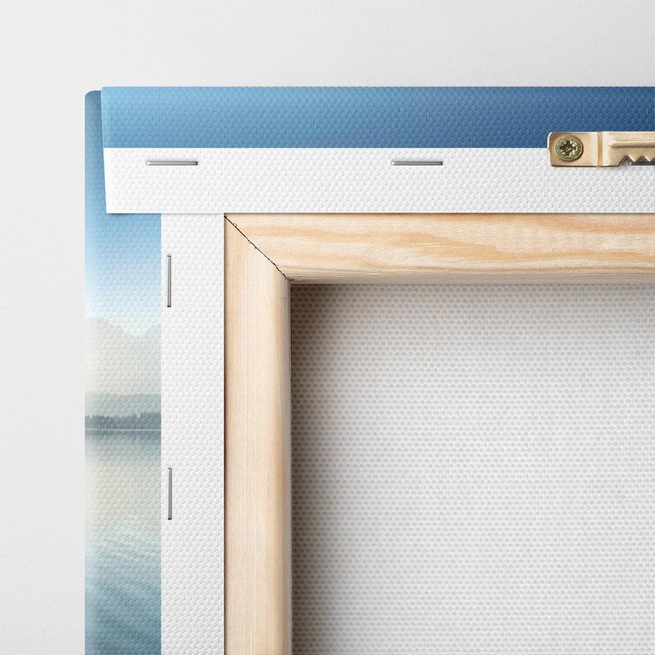 Obraz na płótnie 70x50 - Alpy: jezioro i malownicze molo - Alpy, jezioro