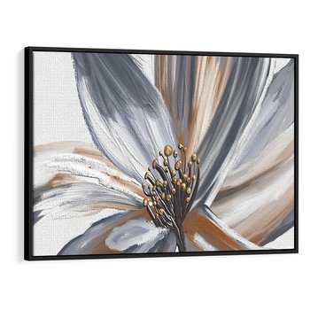 Obraz w ramie 70x50 - Olejne kwiaty - wyraz emocji - kwiaty, malowane - rama czarna