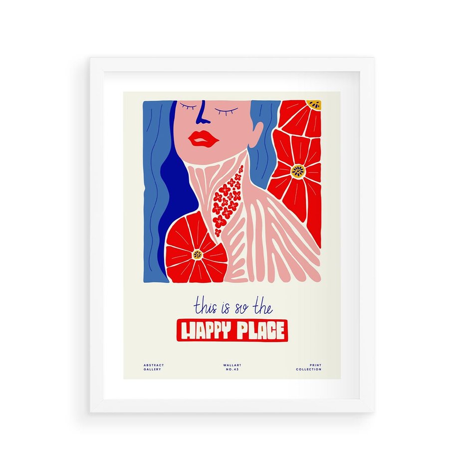 Plakat w ramie 40x50 - Abstrakcyjna Afirmacja - sztuka nowoczesna, abstrakcyjny styl - rama biała