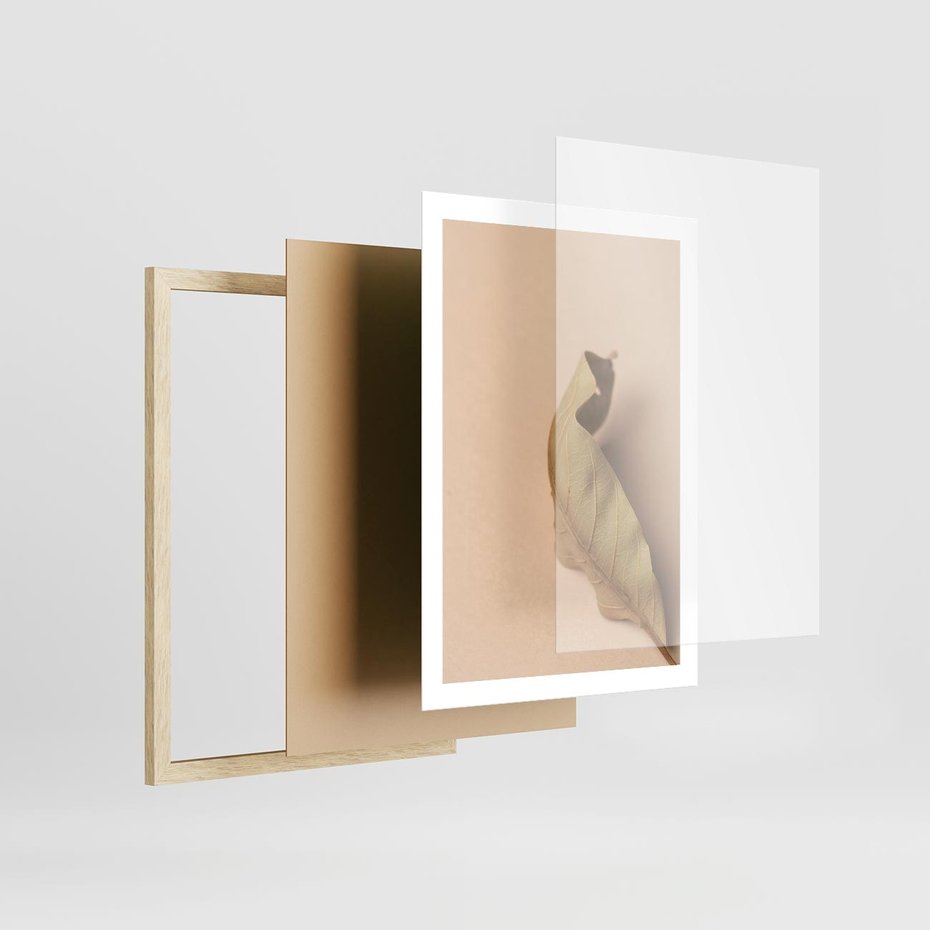 Plakat w ramie 50x70 - Boho suszone liście - suszony, liść - rama drewno