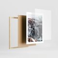 Plakat w ramie 30x40 - Góry w Białym Uroku: Zimowa Sceneria - górski krajobraz, zima - rama drewno