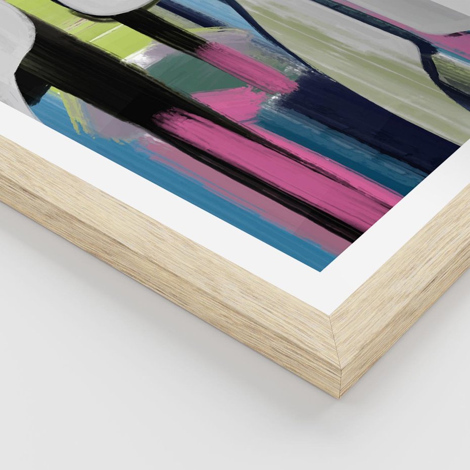 Plakat w ramie 50x70 - Wnętrza Kształtów - abstrakcyjna sztuka, nowoczesny obraz - rama drewno