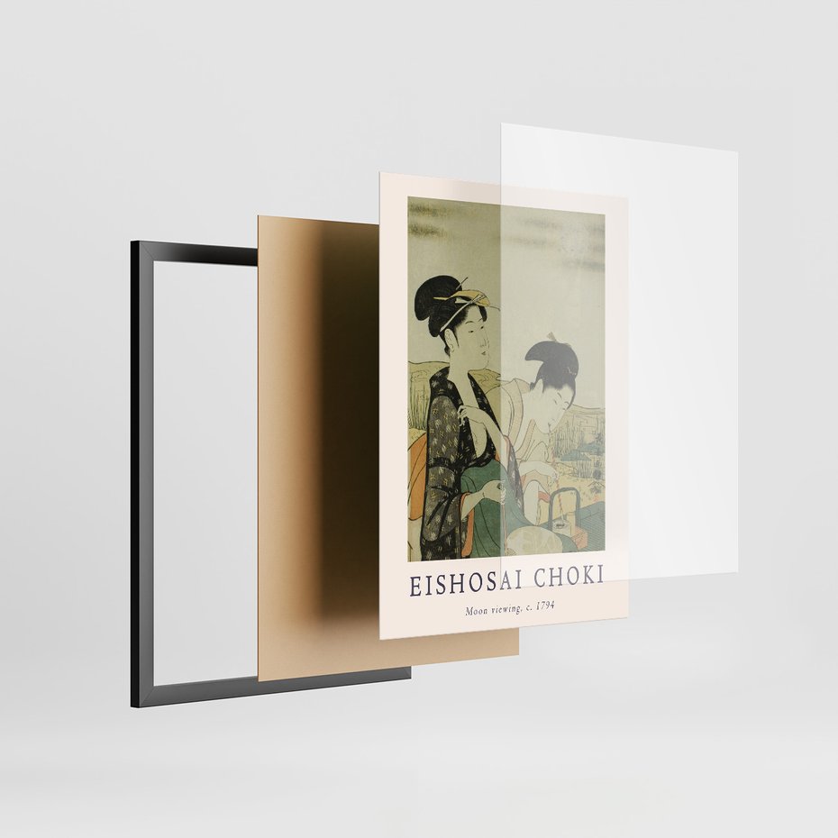 Zestaw obrazy w ramie 40x50 galeria - Japonia, sztuka, Choki, orient - rama czarna