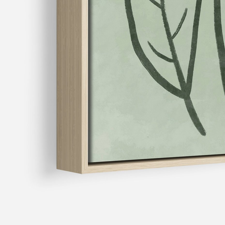 Obraz w ramie 80x120 - Energetyczne Ekspresje Natury - zielony plakat, roślinne motywy - rama drewno