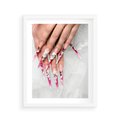 Plakat w ramie 40x50 - Paznokcie jak dzieło sztuki - paznokcie, manicure - rama biała