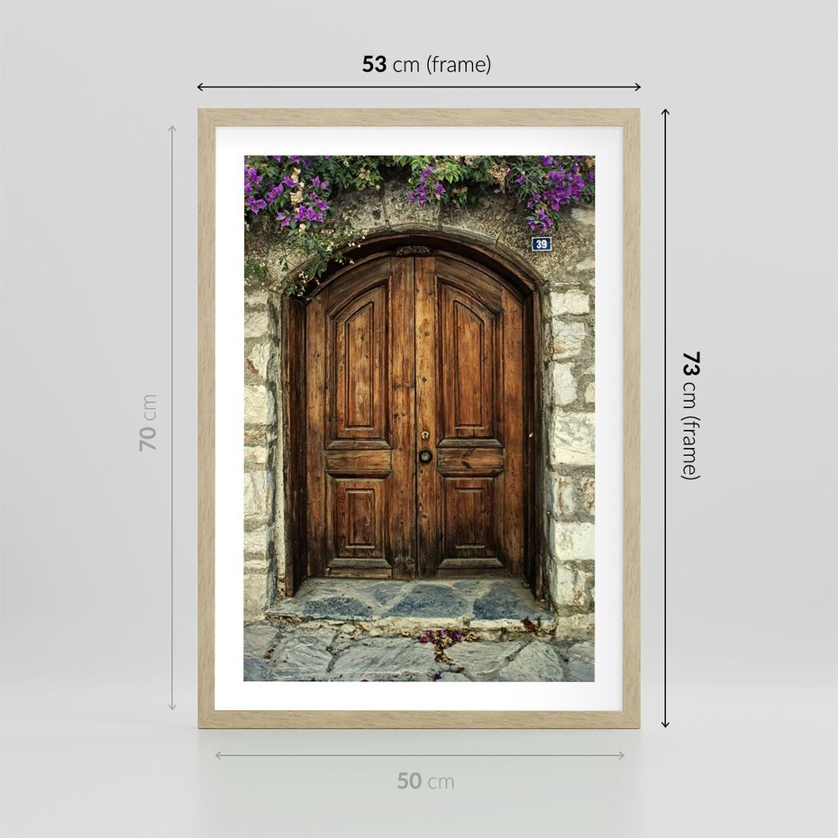 Plakat w ramie 50x70 - Tajemnicze stare drzwi - stare, drzwi - rama drewno
