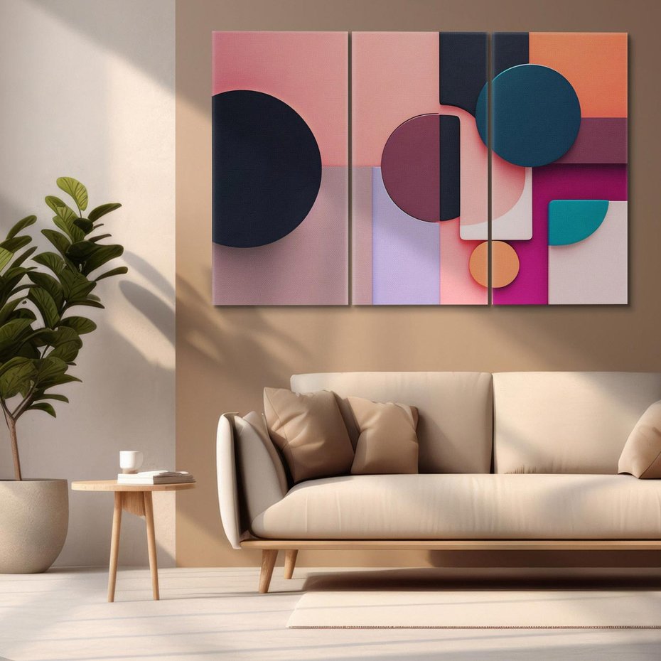 Obraz na płótnie 120x80 - Przenikanie przestrzeni czasu - abstrakcja, geometria