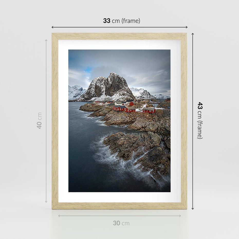 Plakat w ramie 30x40 - Skandynawia - górska odsłona - Skandynawia, góry - rama drewno