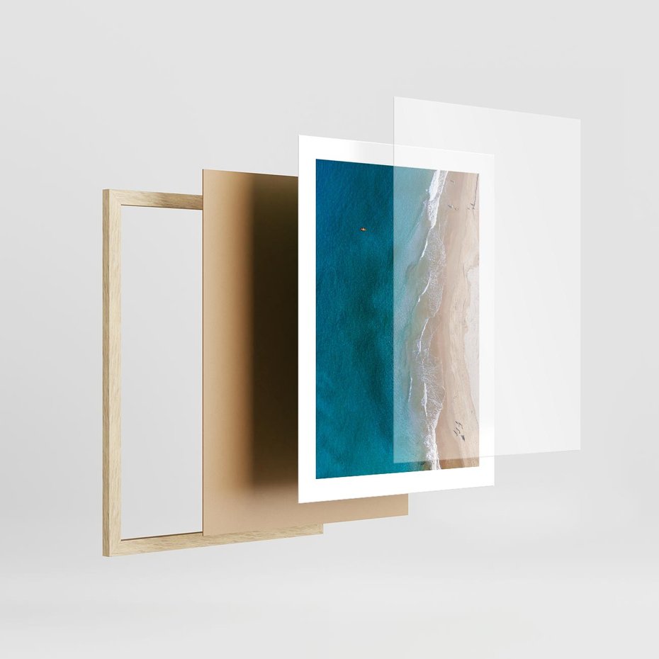 Plakat w ramie 30x40 - Spokój nad morzem - morze, plaża - rama drewno