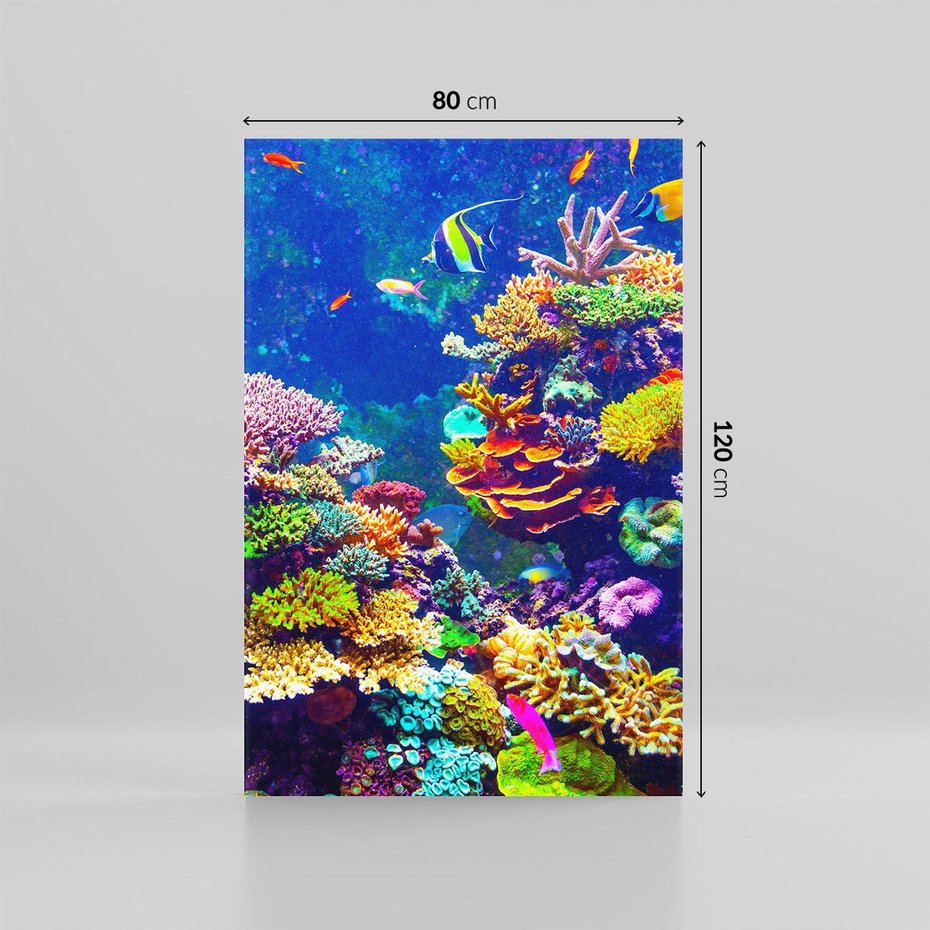 Obraz na płótnie 80x120 - Podwodne Zaczarowanie - kolorowa rafa koralowa, ukwiały