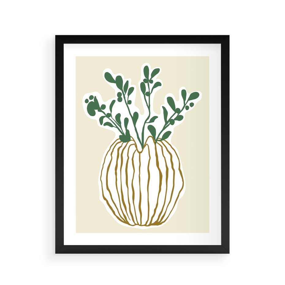 Plakat w ramie 40x50 - Przenikające Formy - abstrakcyjny plakat, kwiaty - rama czarna