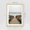 Plakat w ramie 30x40 - Morze i drewniany pomost - morze, pomost - rama drewno
