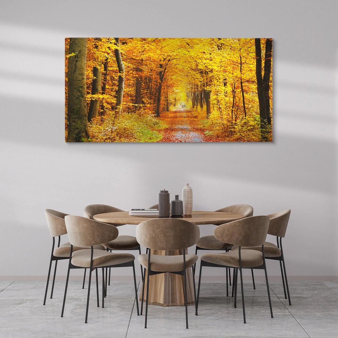 Obraz na płótnie 140x70 - Jesień w lesie - las, drzewa