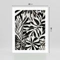 Plakat bez ramy 40x50 - Czarne Liście - akwarelowy obraz, czarno biały
