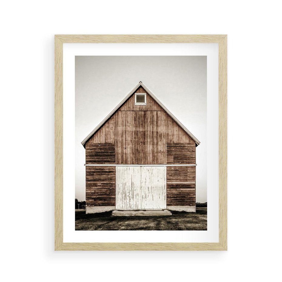 Plakat w ramie 40x50 - Rustykalny Drewniany Domek - domek, drewniany dom - rama drewno