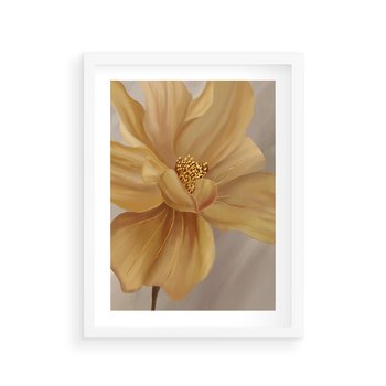 Plakat w ramie 30x40 - Kwiaty malowane olejem - eksplozja kolorów - kwiaty, malowane - rama biała