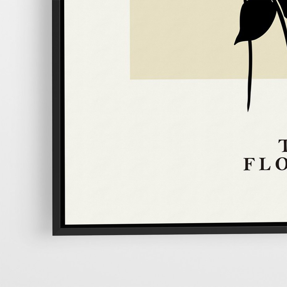 Obraz w ramie 50x70 - Malowane szkicowe tęsknoty - kwiaty, typografia - rama czarna