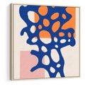 Obraz w ramie 80x80 - Migotliwe Nastroje - abstrakcyjna niebieska forma, dziwne kształty - rama drewno
