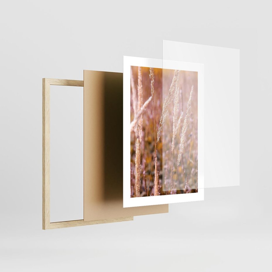 Plakat w ramie 30x40 - Sucha Trawa w Sierpniu - trawy, łąka - rama drewno
