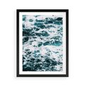 Plakat w ramie 50x70 - Potęga Natury: Wzburzone Fale Oceanu - wzburzone fale oceanu - rama czarna