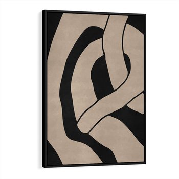 Obraz w ramie 70x100 - Obce Wariacje - abstrakcyjne linie, mroczny plakat - rama czarna