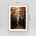 Plakat w ramie 50x70 - Drzewa w Czerwonych Liściach - las, jesienny las - rama drewno