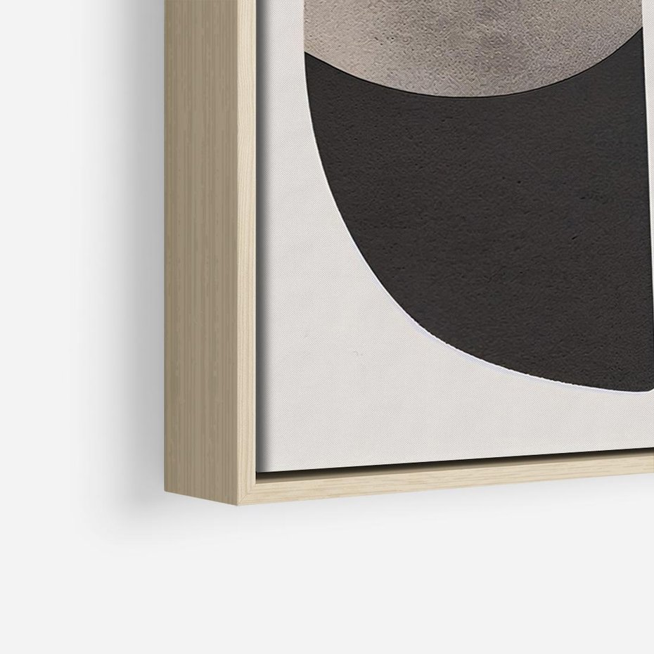 Obraz w ramie 70x50 - Tajemnice sztuki odkryte - geometryczne półkola, kształty - rama drewno