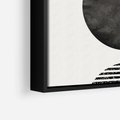 Obraz w ramie 50x50 - Tajemnicza Kompozycja - abstrakcyjne czarno białe formy, minimalizm - rama czarna