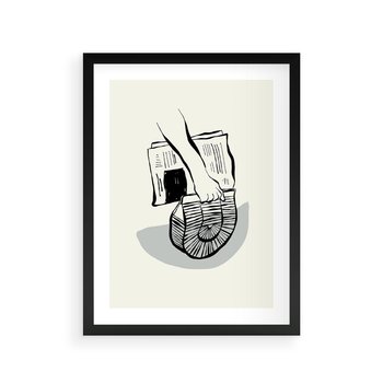 Plakat w ramie 30x40 - Szkicowe Gazetowe Inspiracje - grafika, szkic - rama czarna