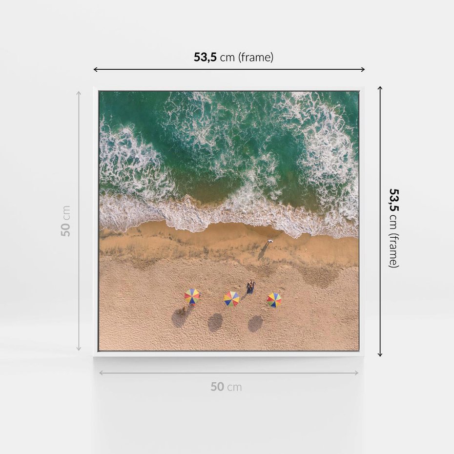 Obraz w ramie 50x50 - Letnie Wakacje na Horyzoncie - plaża, morze - rama biała
