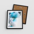 Plakat w ramie 40x50 - Elegancja Marmuru - marmur, błękit - rama czarna