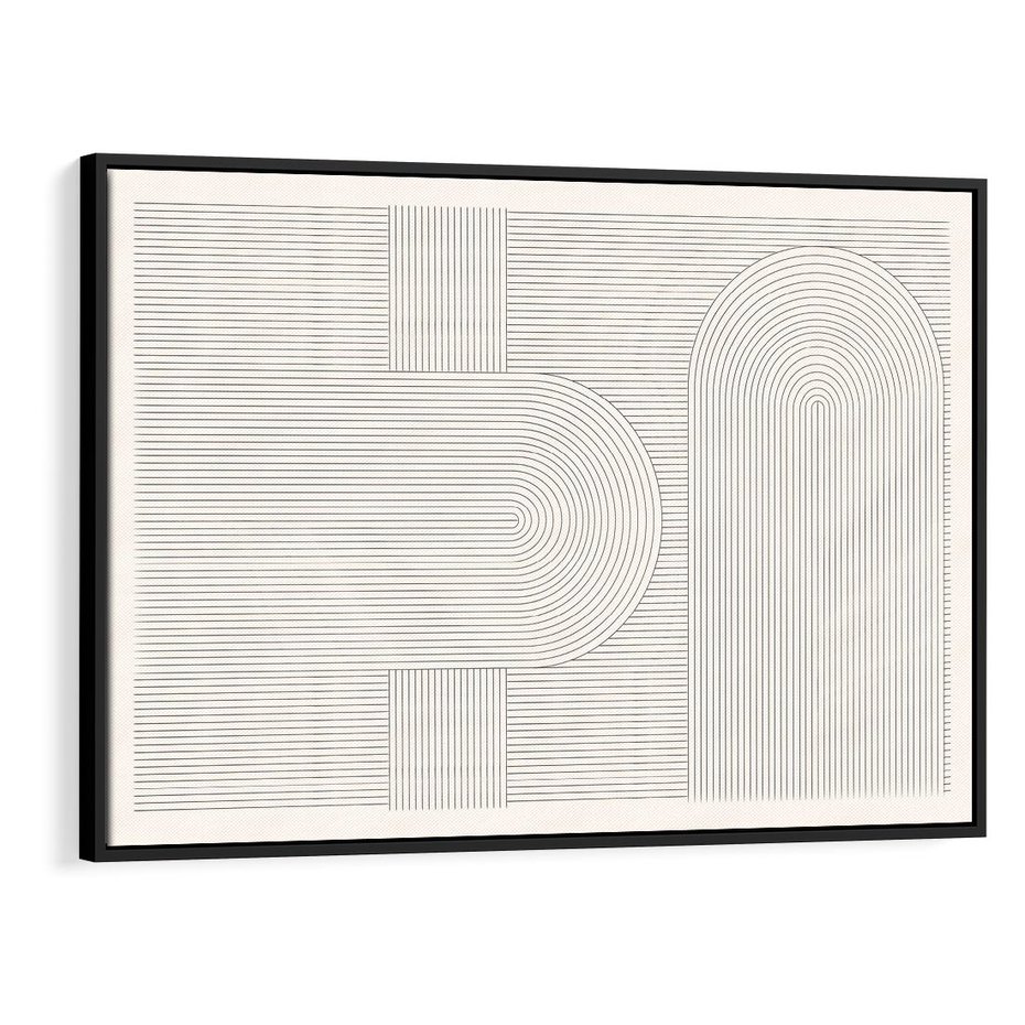 Obraz w ramie 70x50 - Geometryczna Elegancja Mid Century - mid century, minimalizm - rama czarna