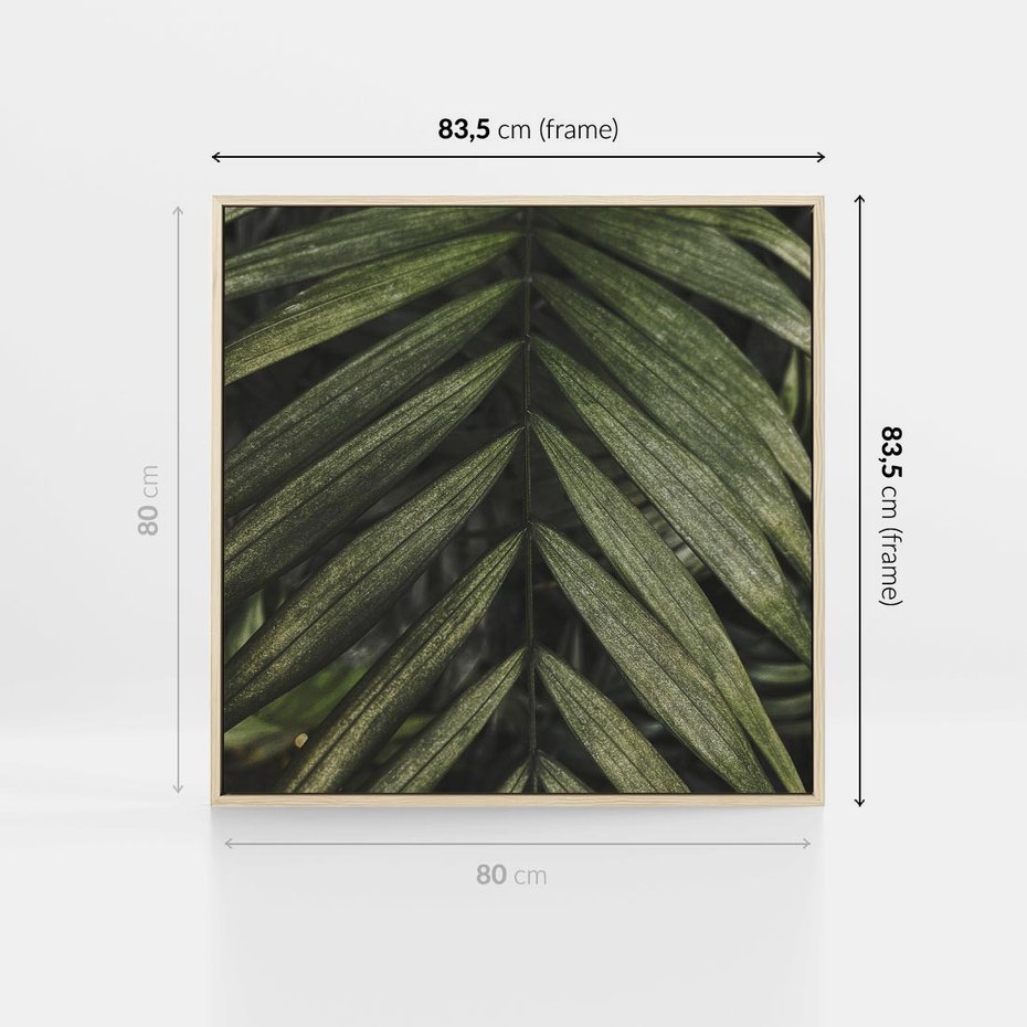Obraz w ramie 80x80 - W Liściach Ukryte - zdjęcie, fotografia - rama drewno