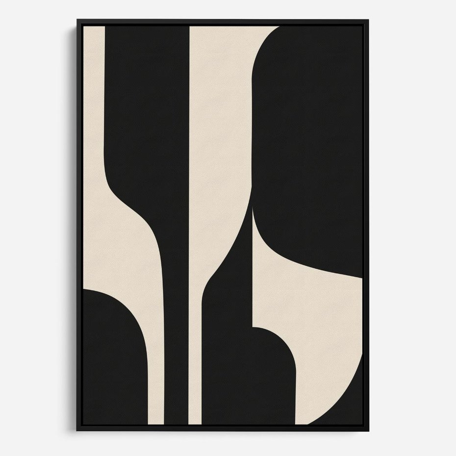 Obraz w ramie 50x70 - Abstrakcyjne Linie - boho plakat, rycina - rama czarna