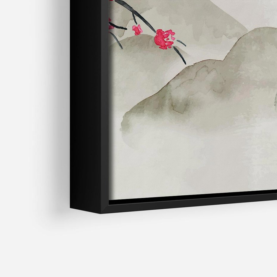 Obraz w ramie 50x50 - Harmonia Japandi - styl japandi, japonia - rama czarna