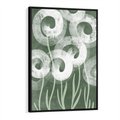 Obraz w ramie 50x70 - Spokojne Plamy Natury - zielony plakat, roślinne motywy - rama czarna