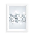 Plakat w ramie 50x70 - Trójwymiarowe formy geometryczne - geometria, 3D - rama biała