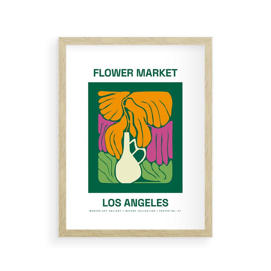 Plakat w ramie 30x40 - Przenikające Kontury - minimalizm, plakat - rama drewno