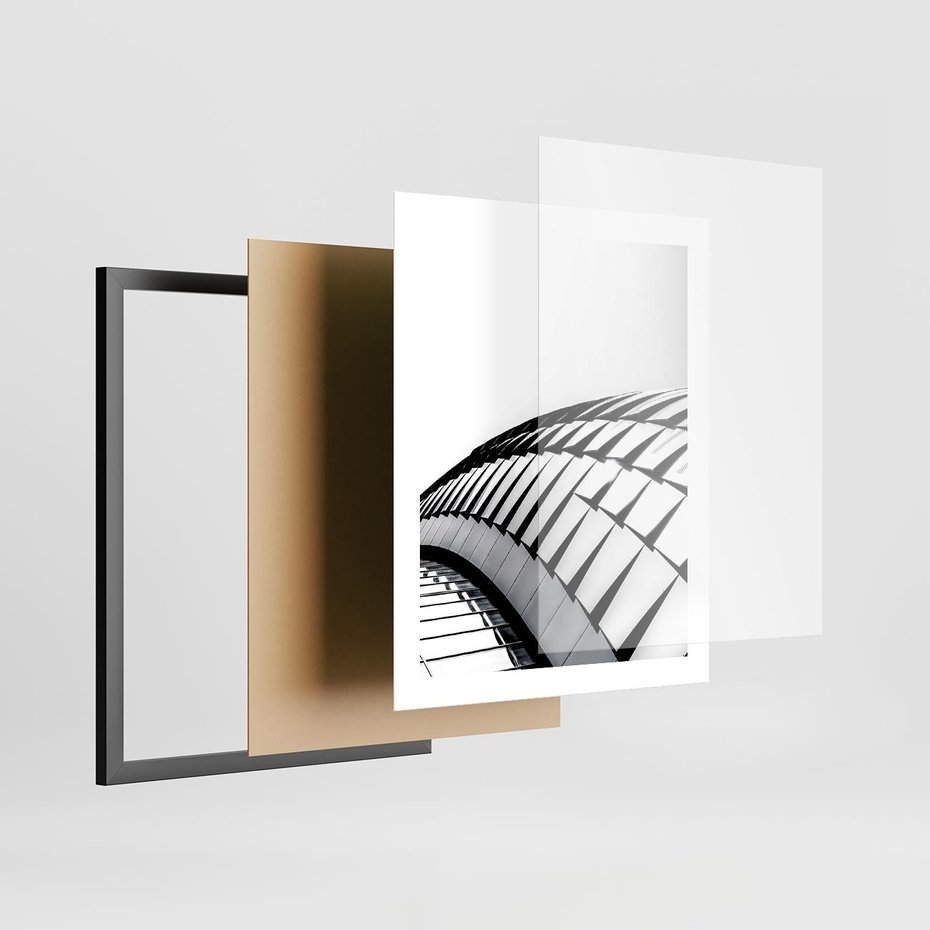 Plakat w ramie 40x50 - Dynamiczne Kształty - architektura, obłe kształty - rama czarna