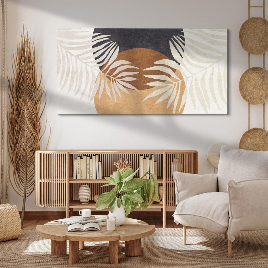 Obraz na płótnie 120x60 - Kompozycje ukrytych myśli - symetria, dwa koła po środku