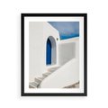 Plakat w ramie 40x50 - Powitanie Wyspy - Santorini, drzwi - rama czarna
