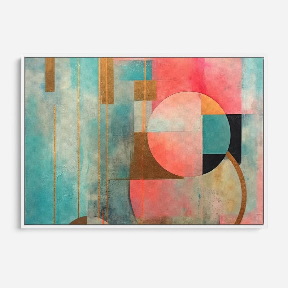 Obraz w ramie 70x50 - Abstrakcyjny Bałagan - abstrakcja, obraz olejny - rama biała