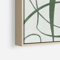 Obraz w ramie 80x80 - Zielony Spokój - zielona abstrakcja, spokojny plakat - rama drewno