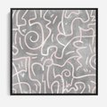 Obraz w ramie 50x50 - Sploty odblasków i zawirowań - abstrakcyjne rysunki, wzorek - rama czarna