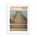 Plakat w ramie 50x70 - Pomost ku morzu - pomost, morze - rama biała
