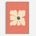 Obraz w ramie 50x70 - Malowane Kolorowe Echa - minimalistyczna grafika, biały kwiat na różowym tle - rama drewno